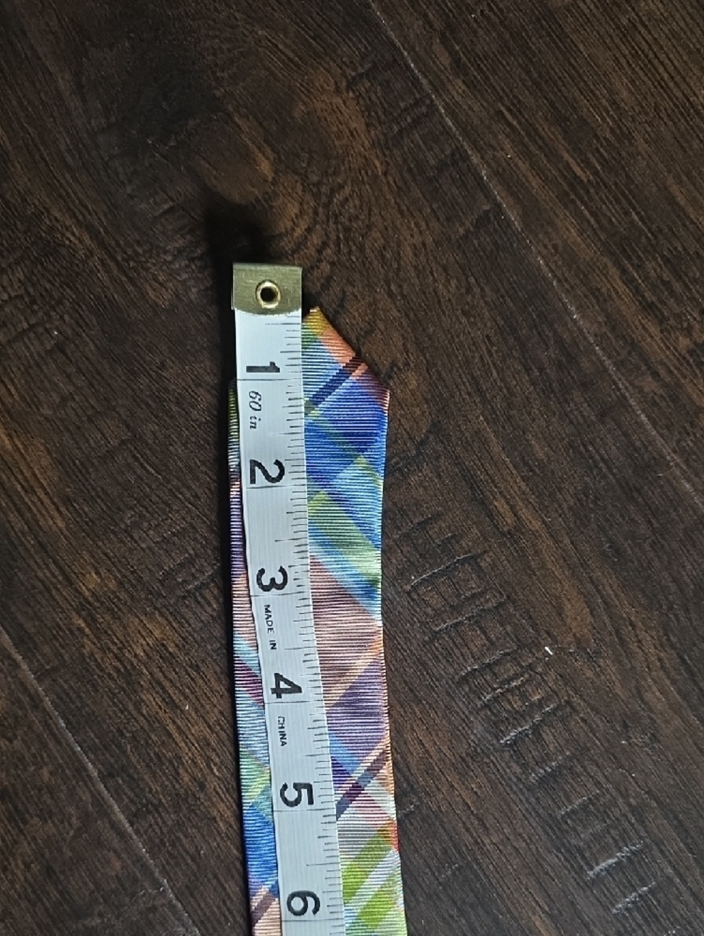 IZOD Plaid Pastel Men's Tie in Blue, Green & Pink - Picture 6 of 9